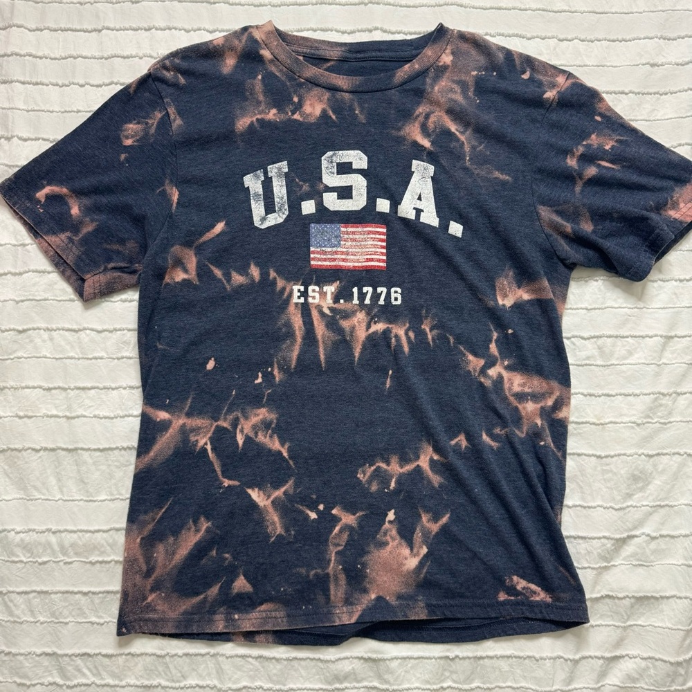 USA Graphic Tee | Bleach Dyed